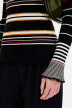 Jersey ML - Rayas Negro y Crudo - Mujer