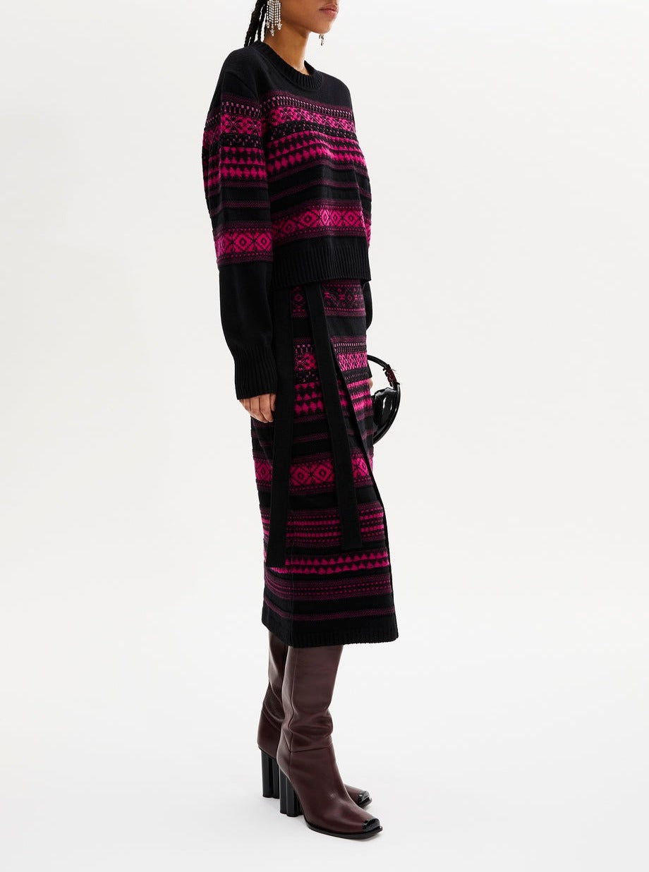 Long-Sleeve Jumper - Fuchsia - Women