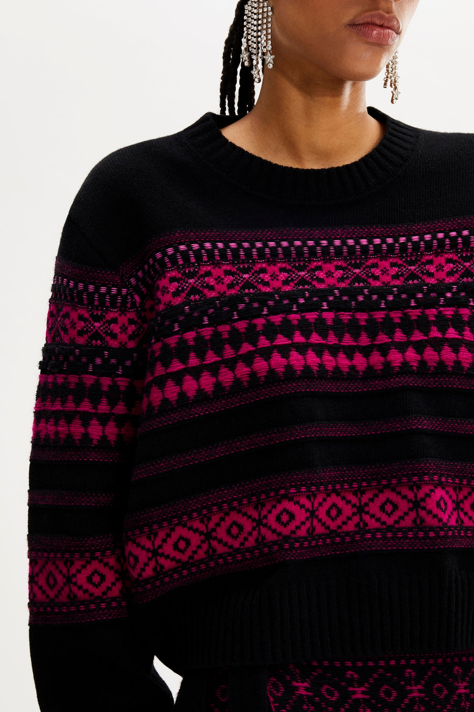 Long-Sleeve Jumper - Fuchsia - Women