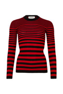 Pull ML - Raye Noir Et Rouge - Femme