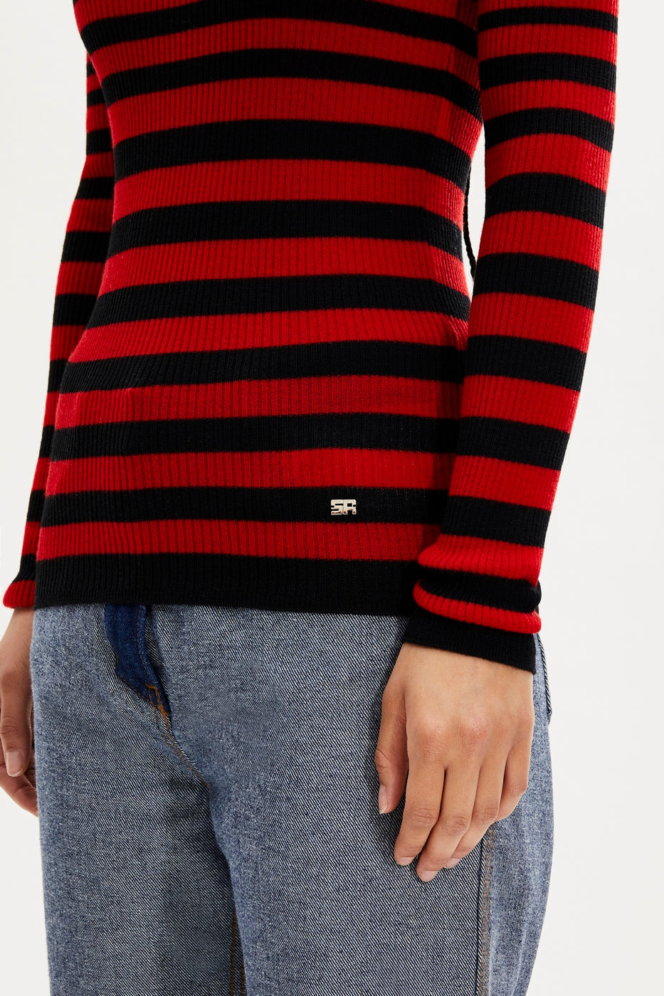 Jersey ML - Rayas Negro Y Rojo - Mujer