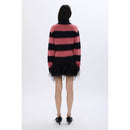 Pull - Rayures Noir/Rose - Femme