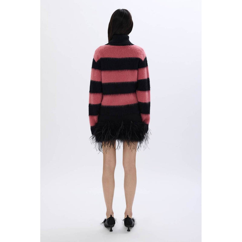 Pull - Rayures Noir/Rose - Femme