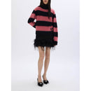 Pull - Rayures Noir/Rose - Femme