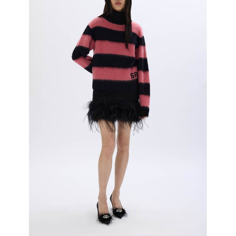 Pull - Rayures Noir/Rose - Femme