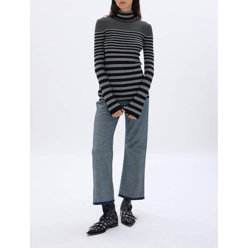 Pull - Raye Noir/Argent - Femme