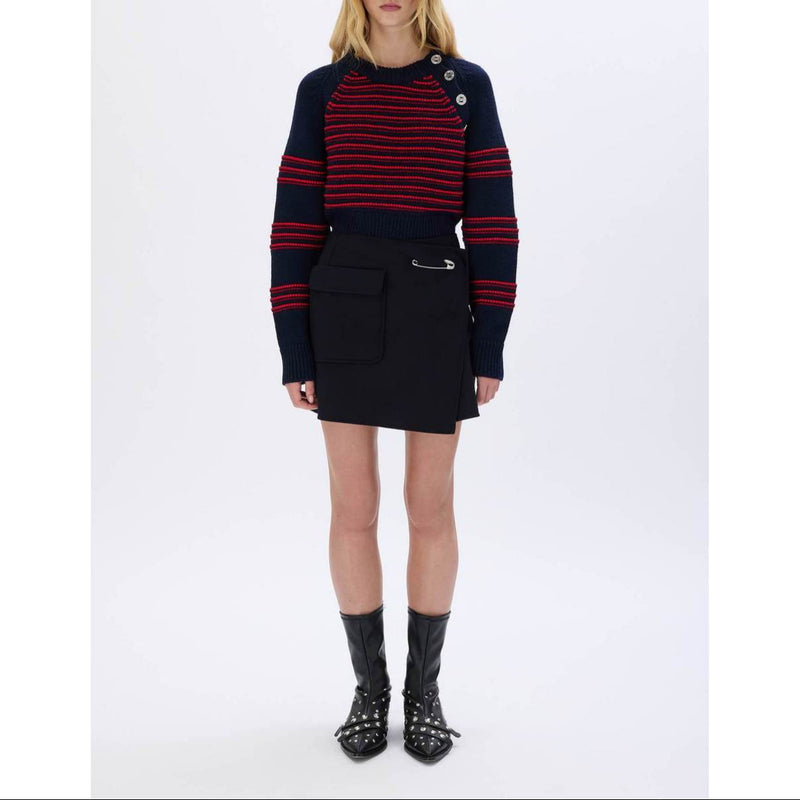 Pull - Raye Bleu/Rouge - Femme