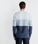 Pull Col Rond Rayé Bleu