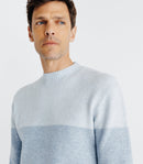 Pull Col Rond Rayé Bleu