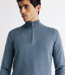 Pull col montant zippé indigo - IZAC