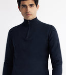 Pull col montant zippé marine - IZAC