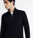 Pull col montant zippé noir - IZAC