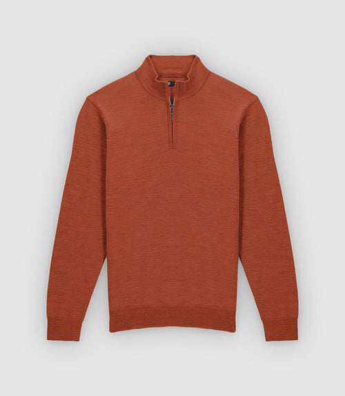 Pull Col Montant Marron