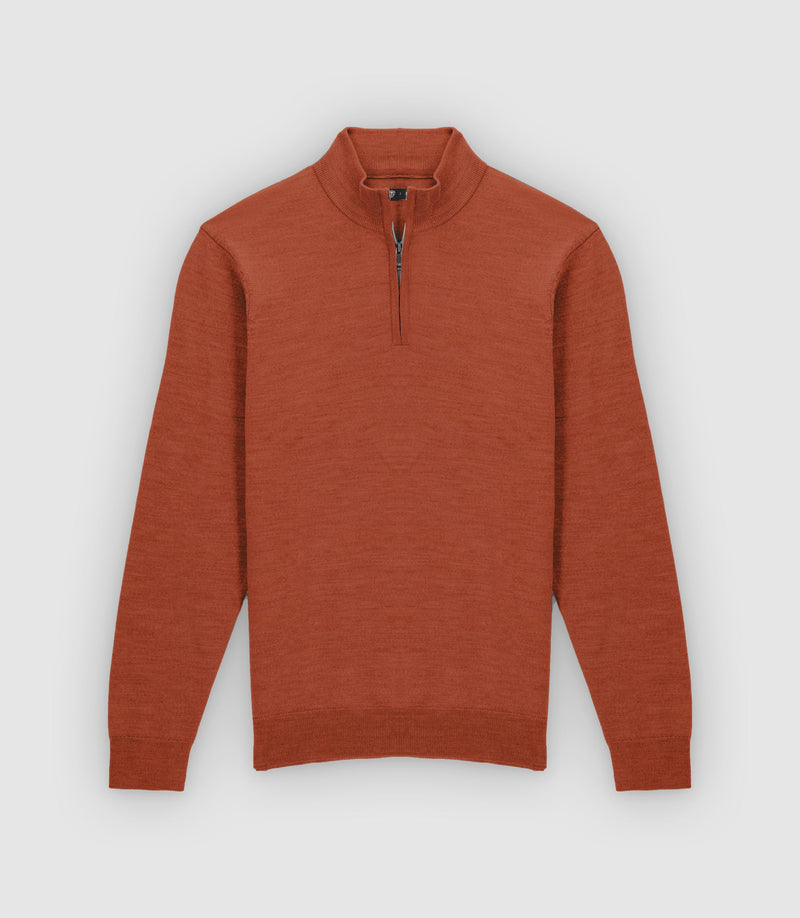 Pull Col Montant Marron