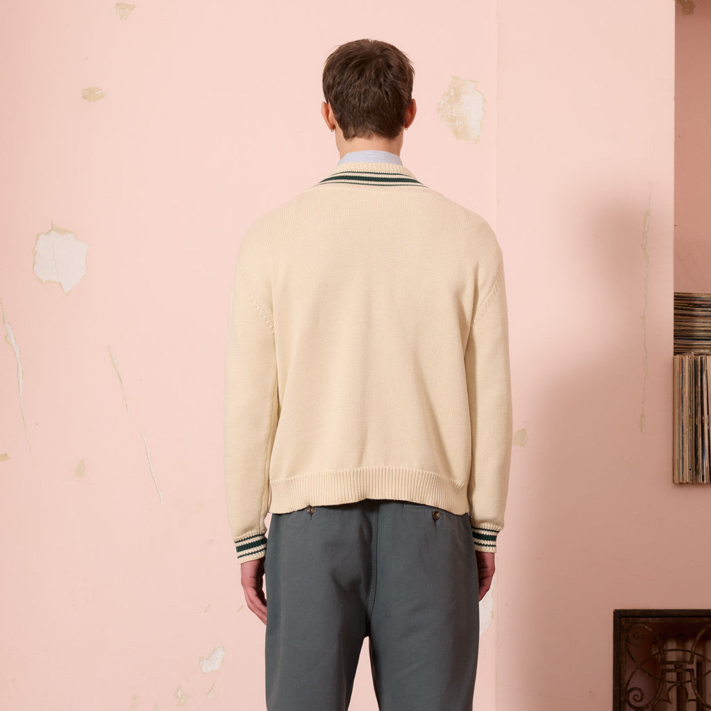 Pull Cricket En Coton Écru