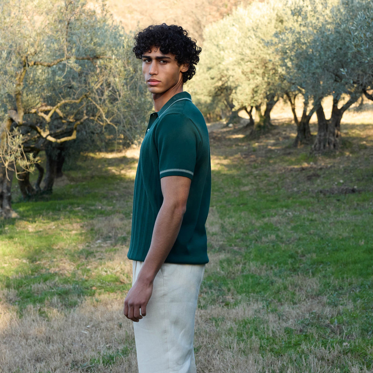 Polo En Maille Vert