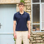 Polo En Maille Marine