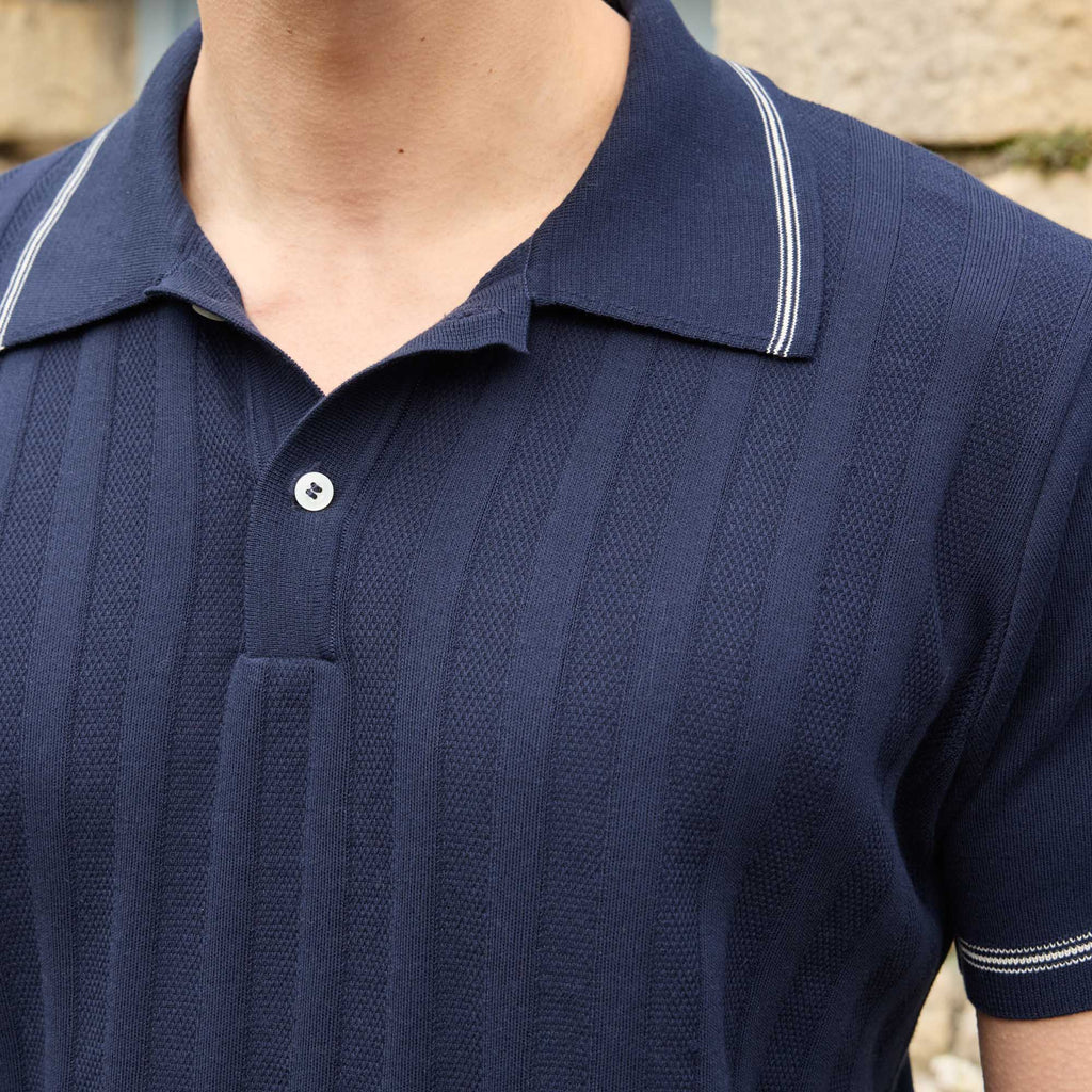 Polo En Maille Marine