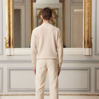 Pull En Laine Mérinos Beige Chiné