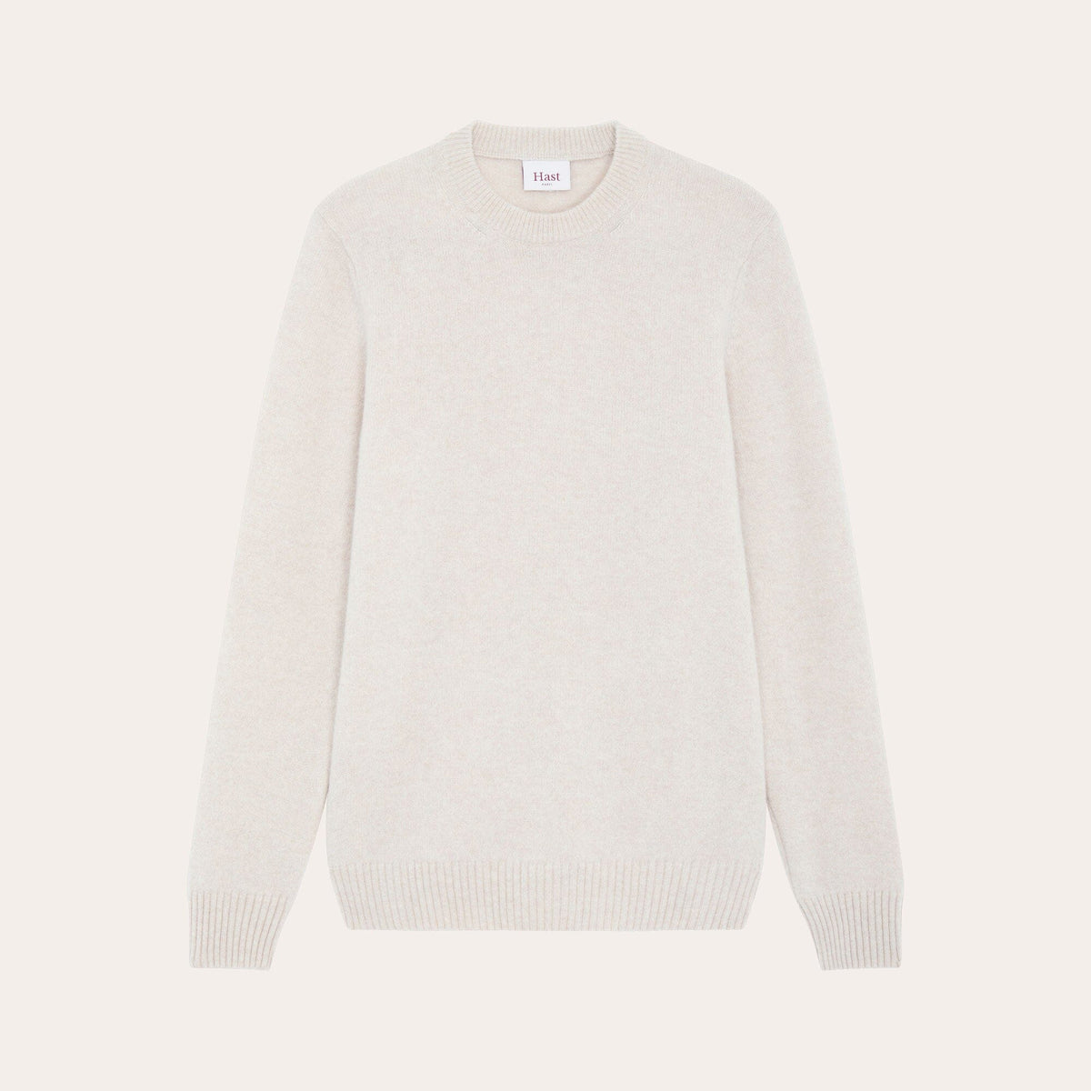 Pull En Laine Mérinos Beige Chiné