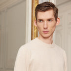Pull En Laine Mérinos Beige Chiné