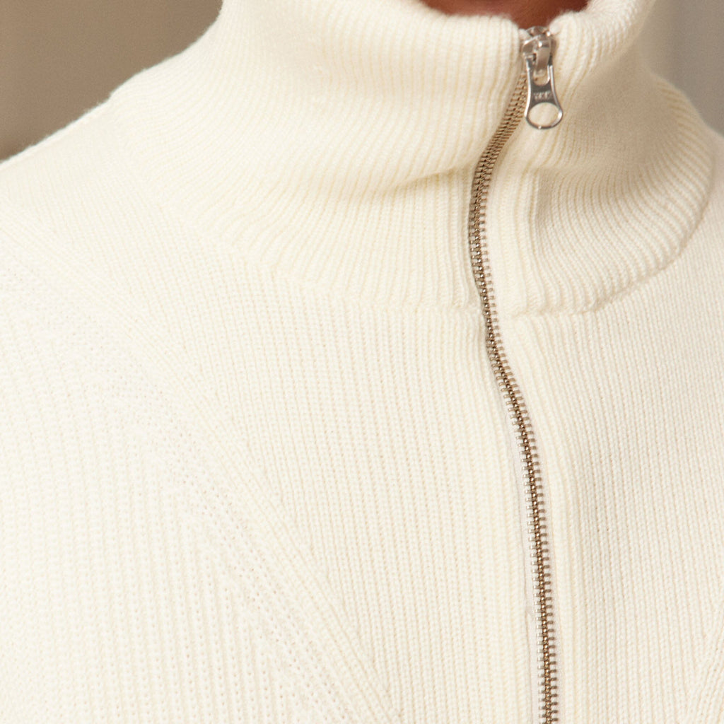 Pull Camionneur En Laine Mérinos Écru