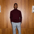Pull À Col Roulé En Laine Mérinos Bordeaux