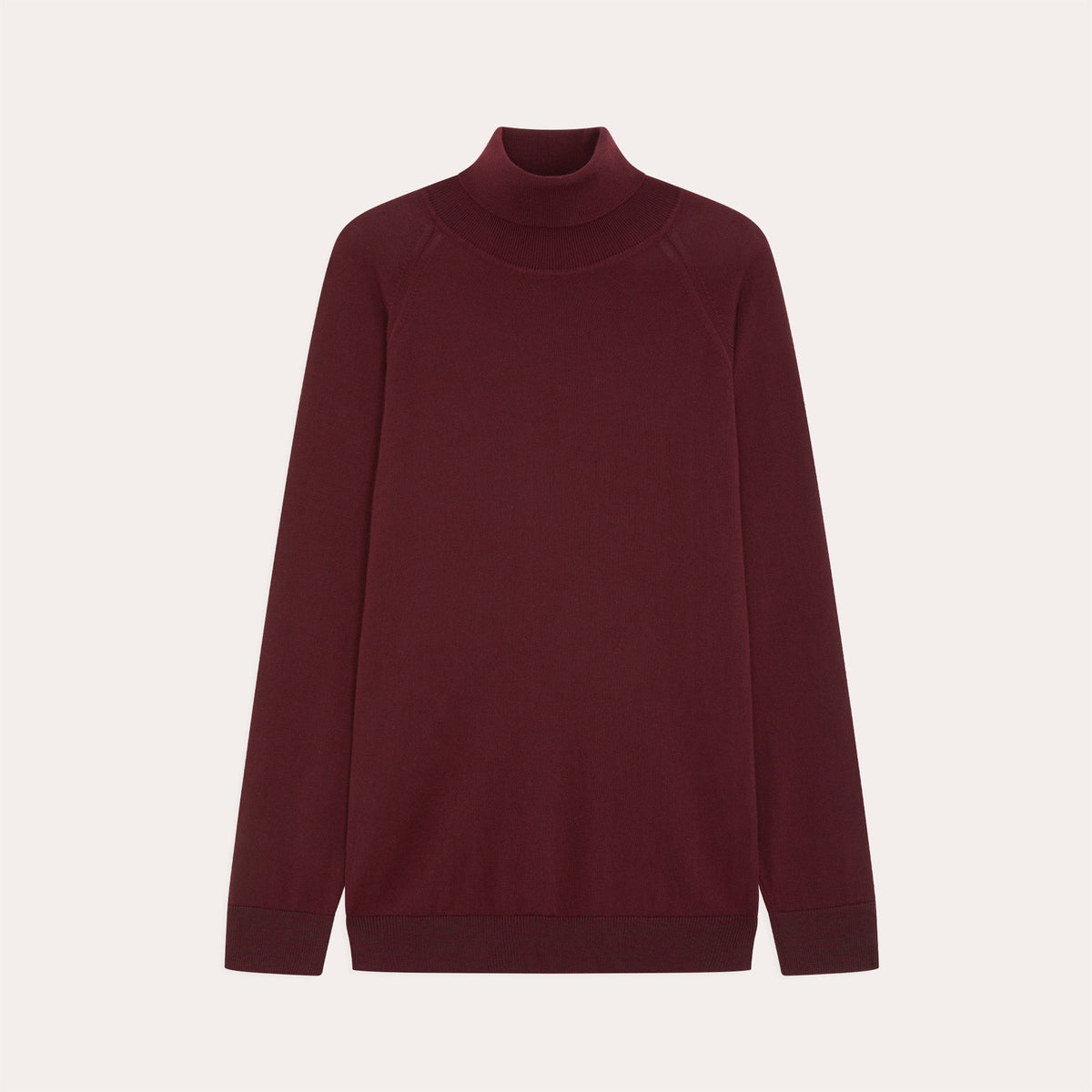 Pull À Col Roulé En Laine Mérinos Bordeaux