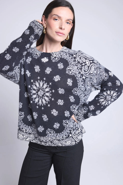 Pullover Bandana Apache - Noir Et Blanc - Femme