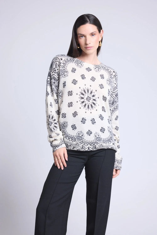 Pullover Bandana Apache - Blanc Et Noir - Femme