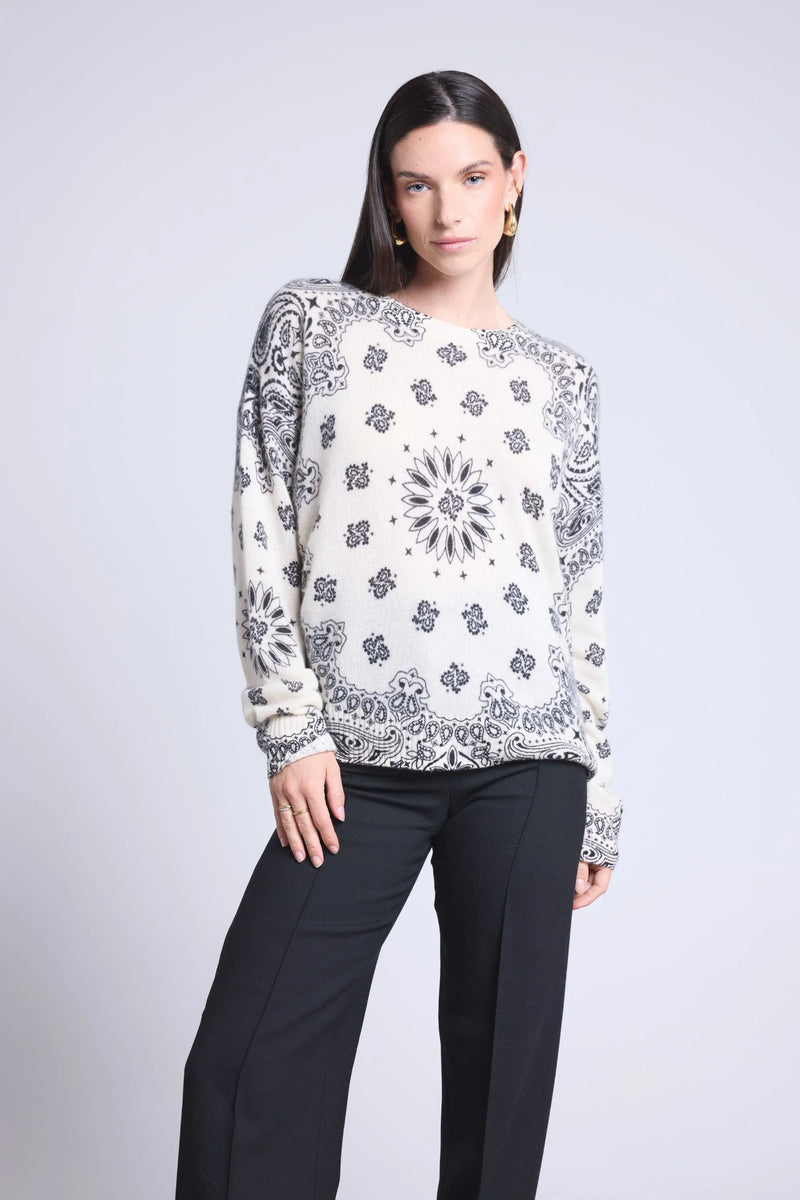 Pullover Bandana Apache - Blanc Et Noir - Femme