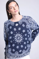 Pullover Bandana Apache - Bleu Marine Et Blanc - Femme