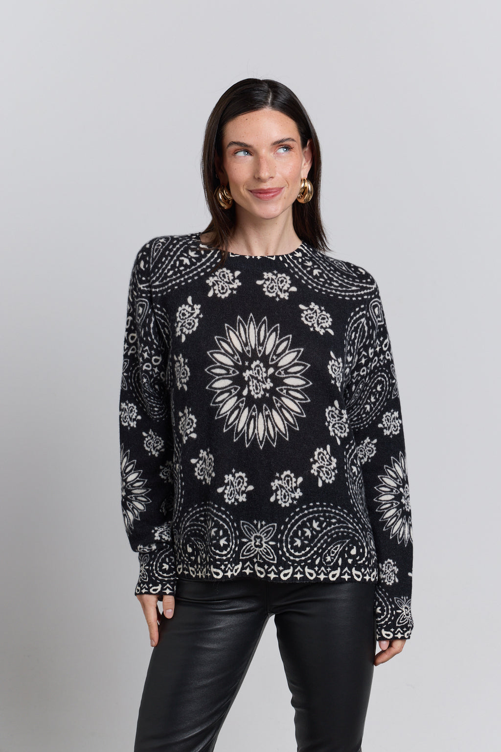 Presley Bandana Jumper - Black White - Women