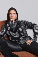 Presley Bandana Jumper - Black White - Women