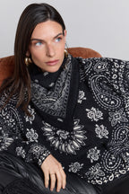 Presley Bandana Jumper - Black White - Women