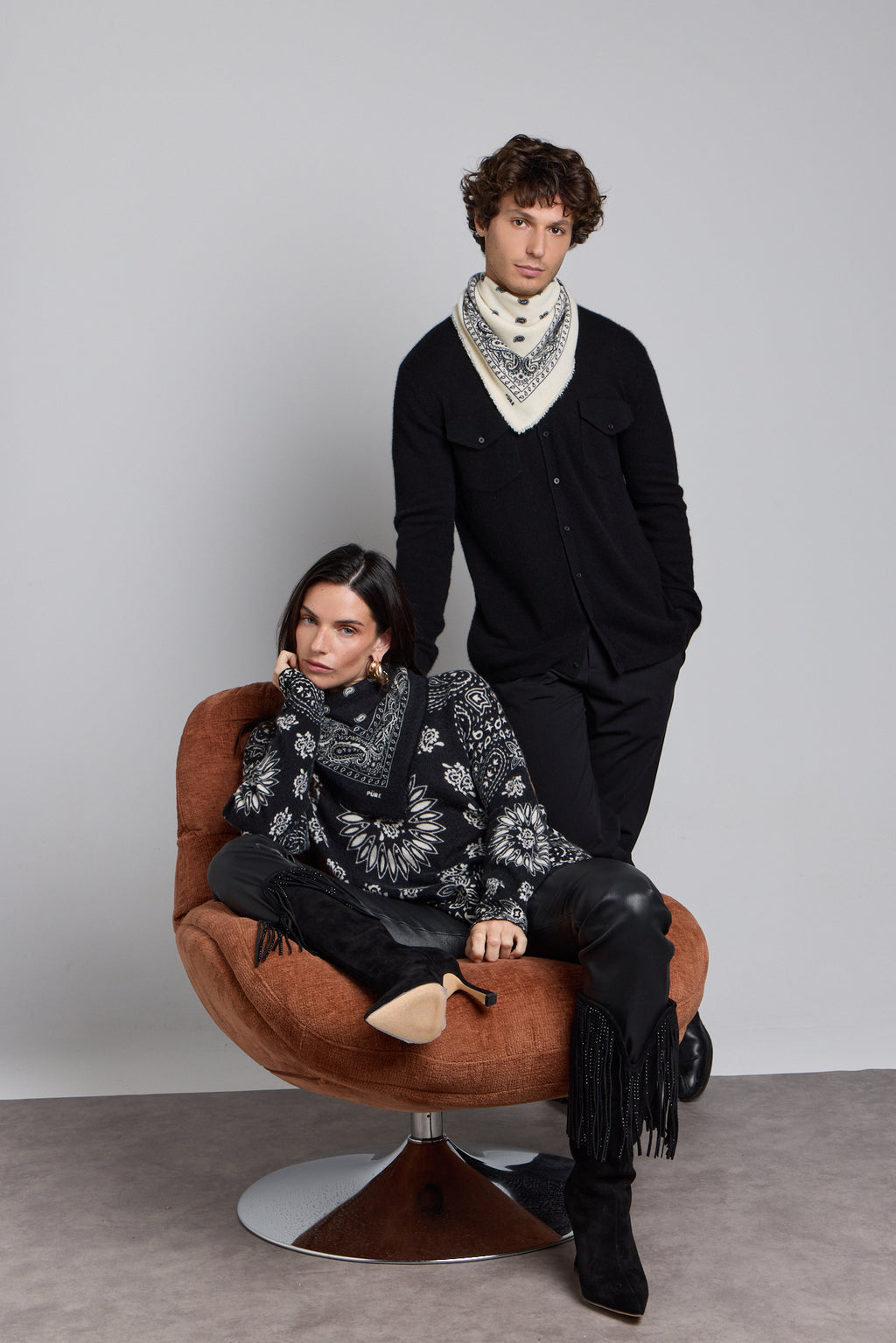 Presley Bandana Jumper - Black White - Women