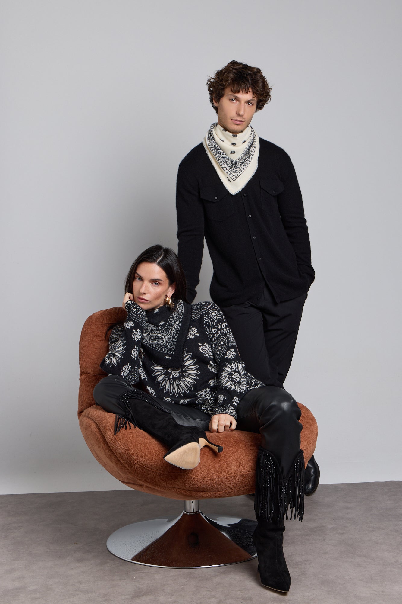 Presley Bandana Jumper - Black White - Women