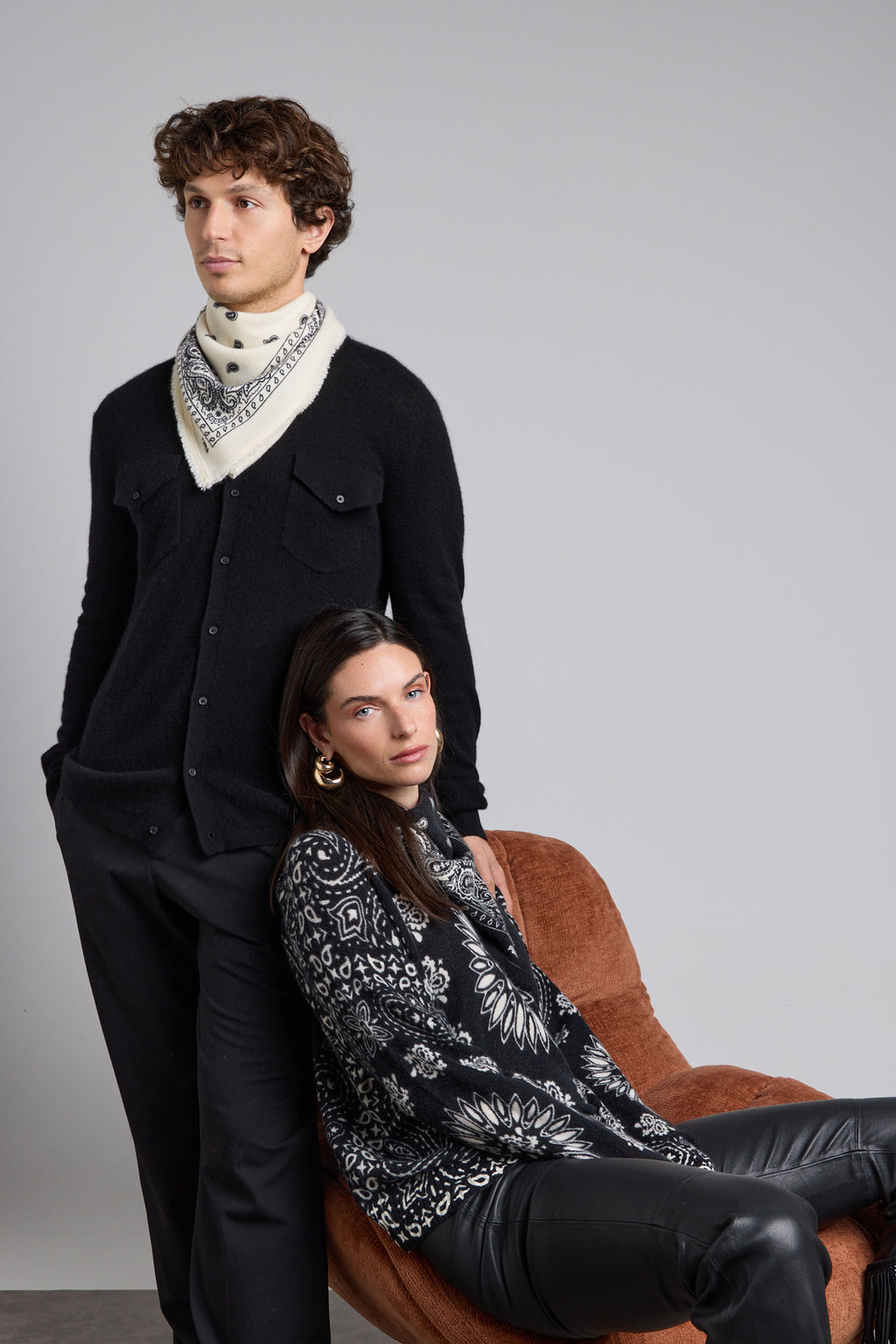Presley Bandana Jumper - Black White - Women