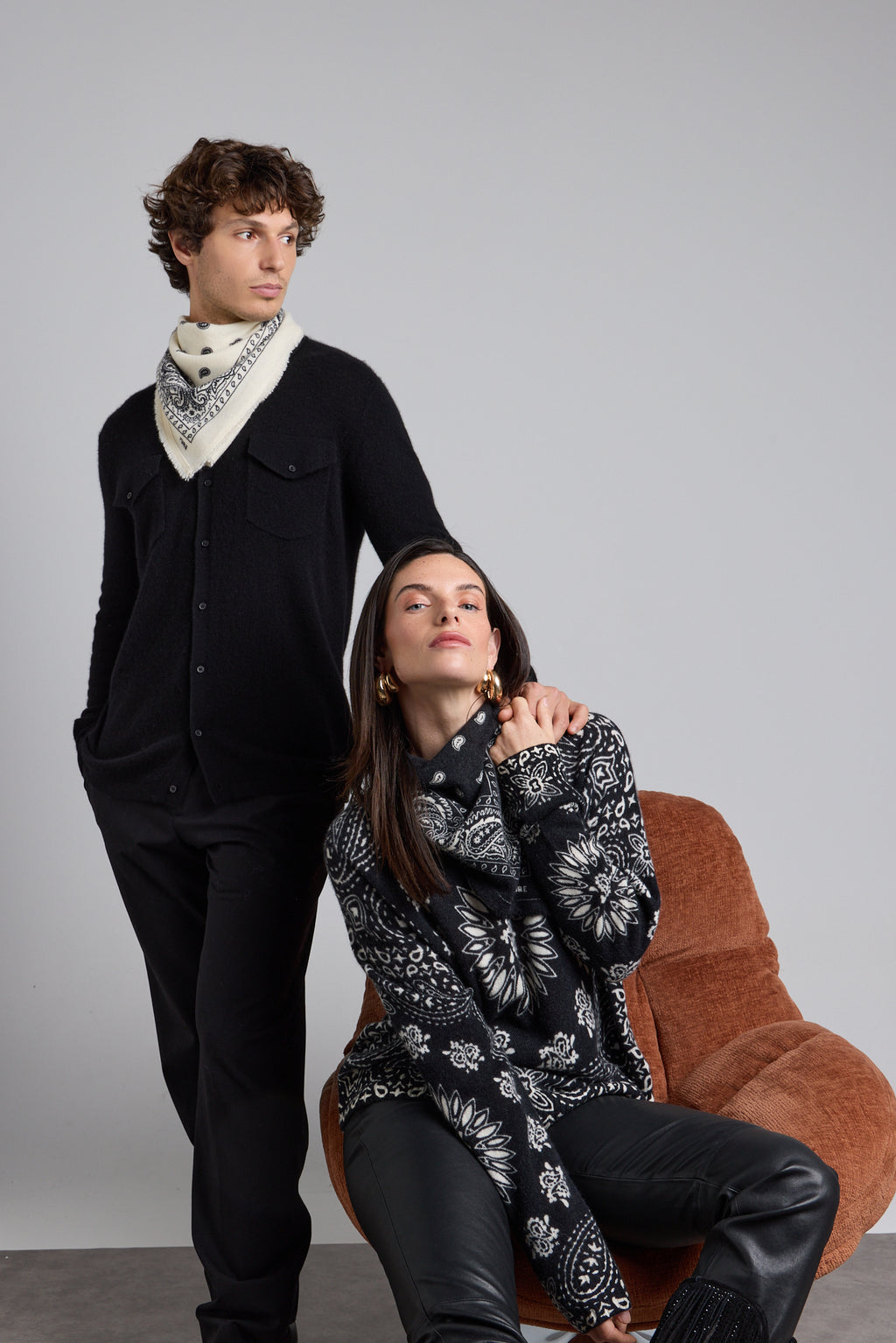 Presley Bandana Jumper - Black White - Women