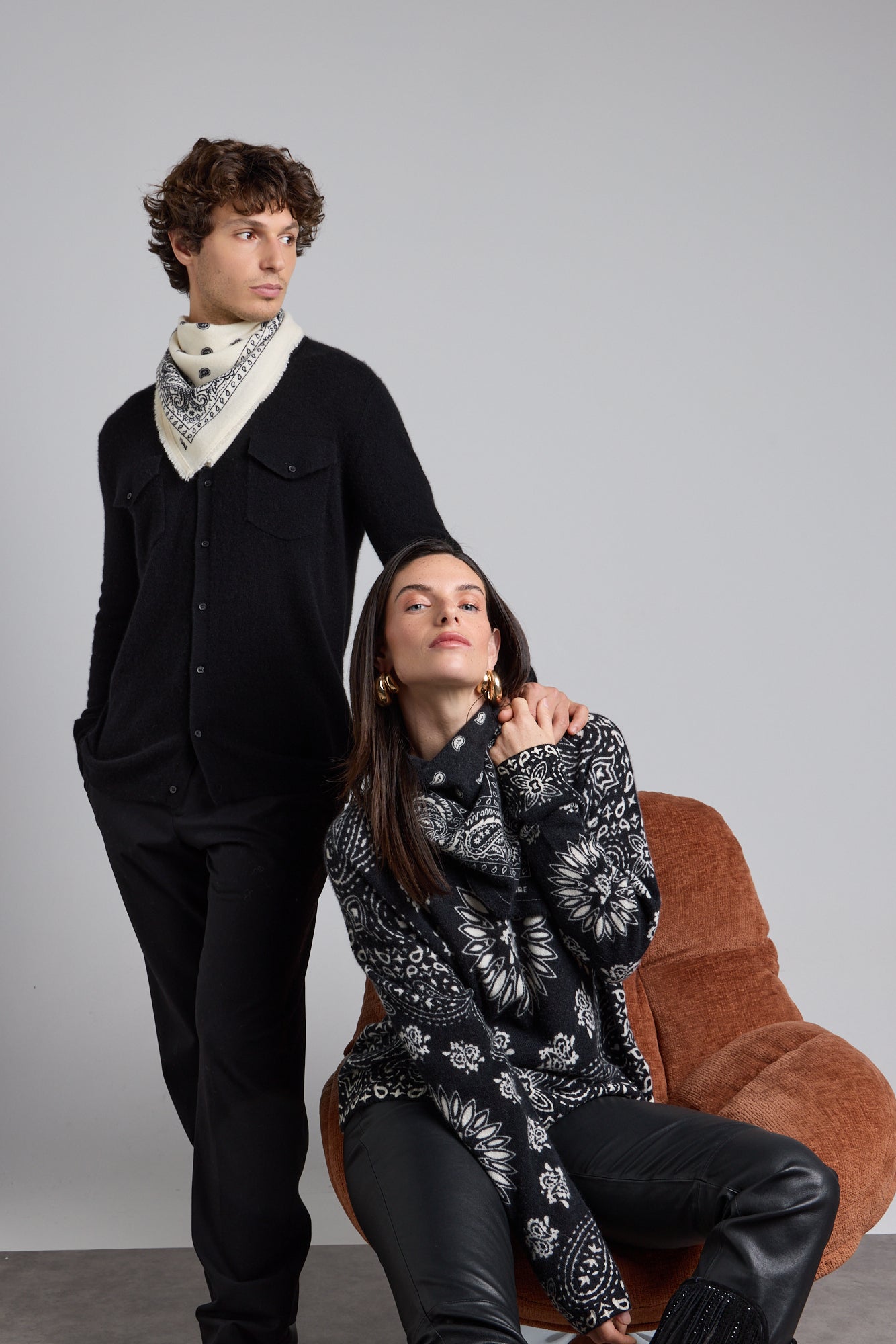 Presley Bandana Jumper - Black White - Women