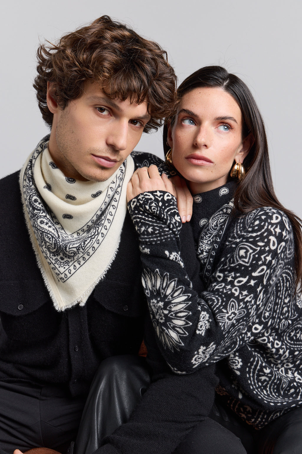 Presley Bandana Jumper - Black White - Women