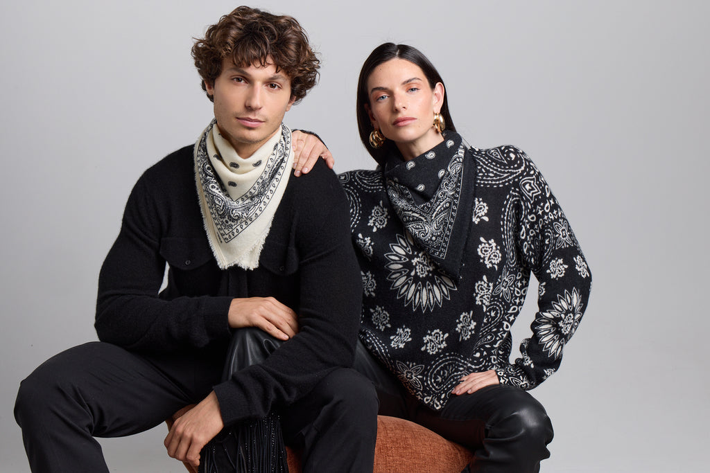 Presley Bandana Jumper - Black White - Women