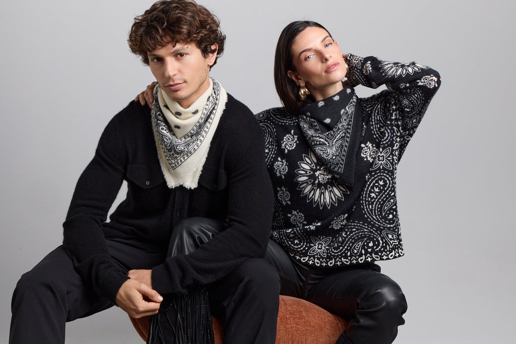 Presley Bandana Jumper - Black White - Women