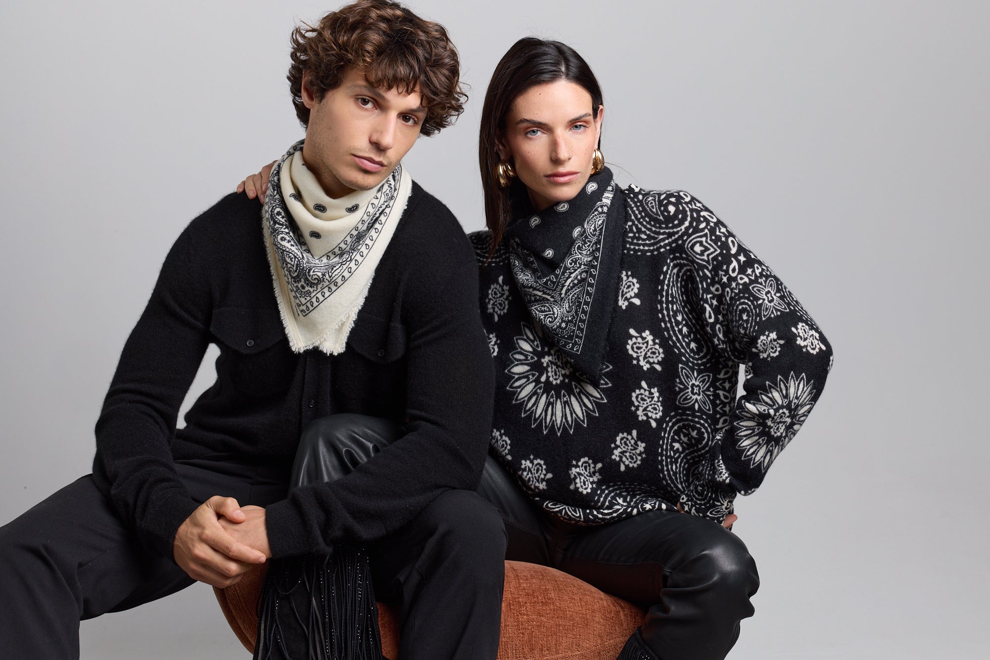 Presley Bandana Jumper - Black White - Women