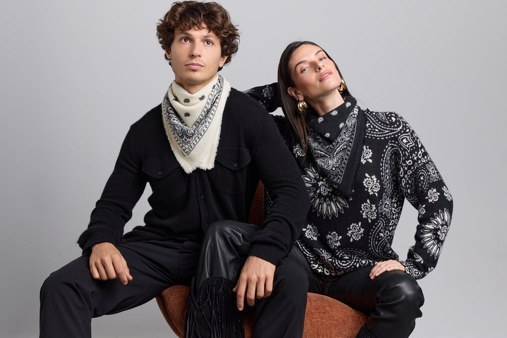 Presley Bandana Jumper - Black White - Women