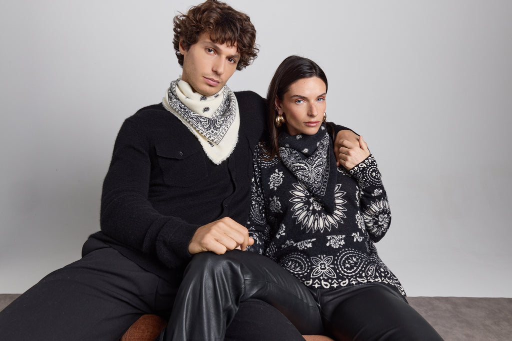 Presley Bandana Jumper - Black White - Women