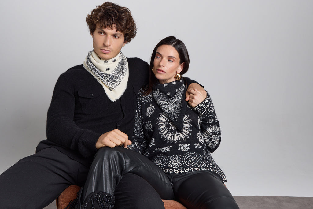 Presley Bandana Jumper - Black White - Women