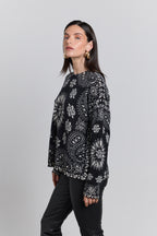 Presley Bandana Jumper - Black White - Women