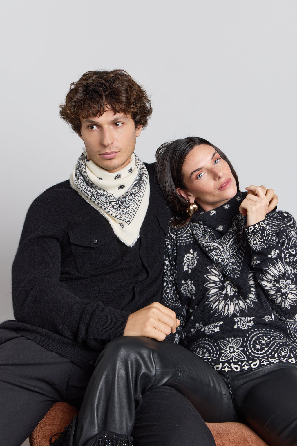 Presley Bandana Jumper - Black White - Women