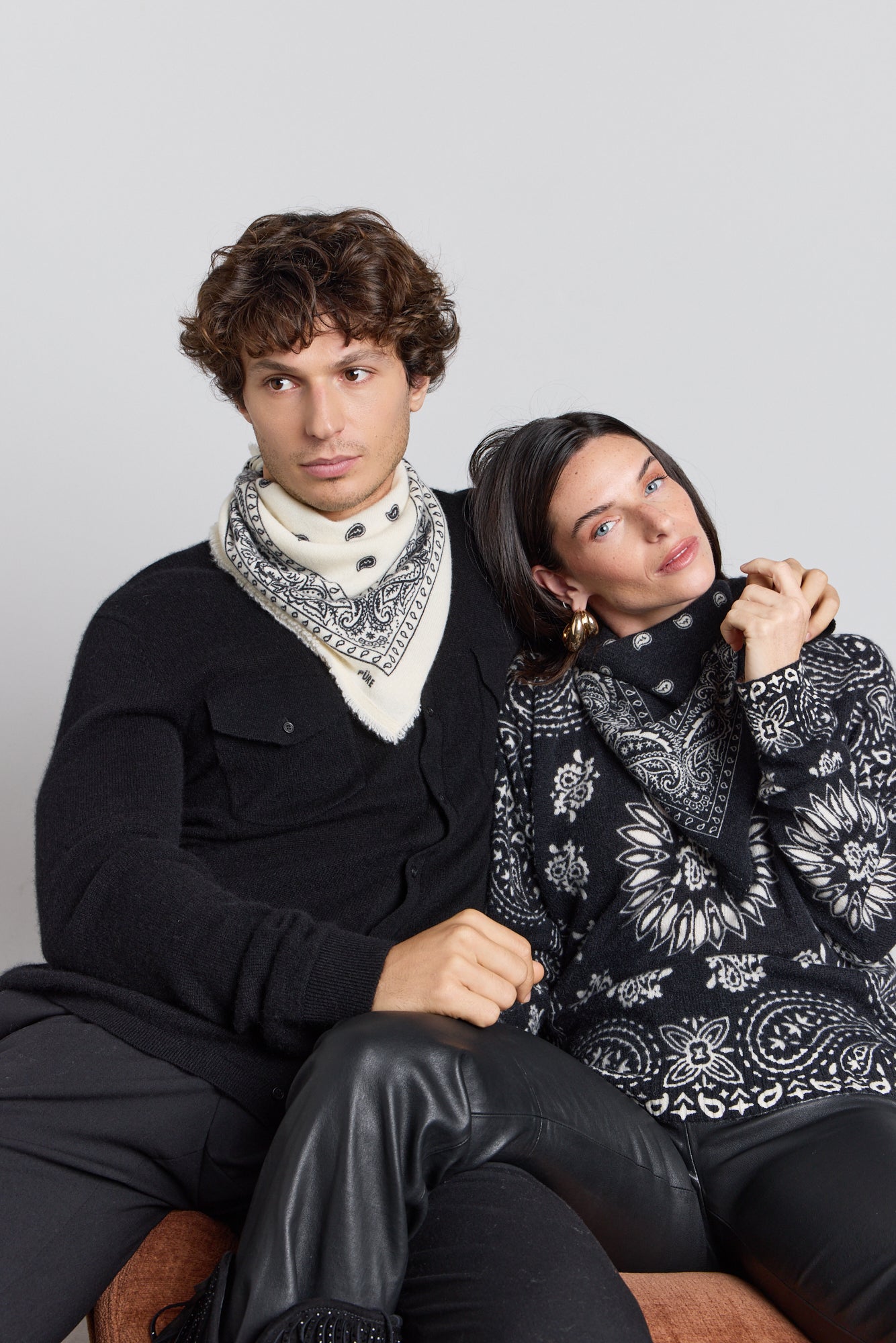 Presley Bandana Jumper - Black White - Women